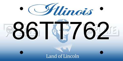 86TT762 Illinois License Plate
