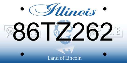 86TZ262 Illinois License Plate