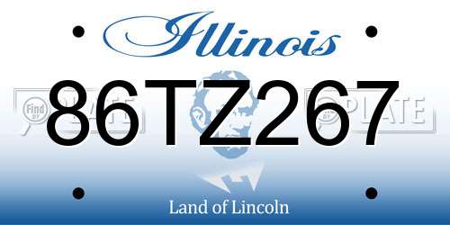 86TZ267 Illinois License Plate