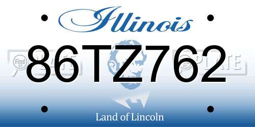 86TZ762 Illinois License Plate