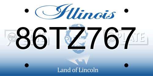 86TZ767 Illinois License Plate