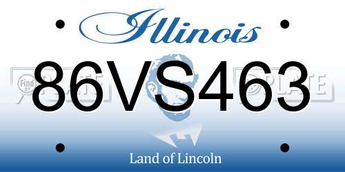 86VS463 Illinois License Plate