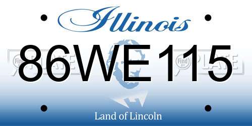 86WE115 Illinois License Plate