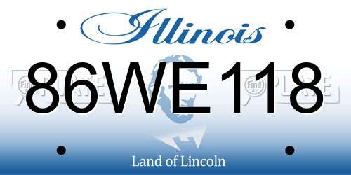 86WE118 Illinois License Plate