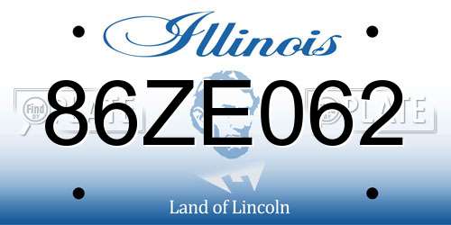 86ZE062 Illinois License Plate