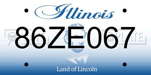 86ZE067 Illinois License Plate