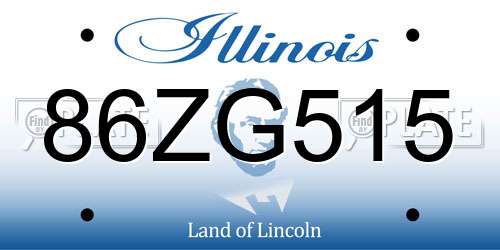 86ZG515 Illinois License Plate