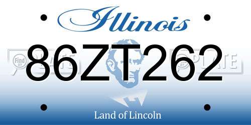 86ZT262 Illinois License Plate
