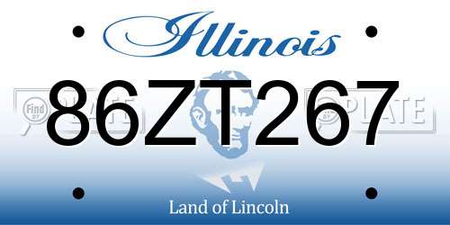 86ZT267 Illinois License Plate