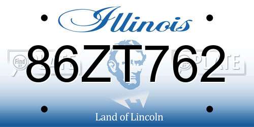 86ZT762 Illinois License Plate