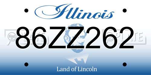 86ZZ262 Illinois License Plate