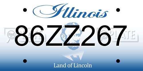 86ZZ267 Illinois License Plate