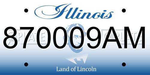 870009AM Illinois License Plate