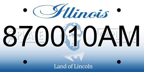 870010AM Illinois License Plate
