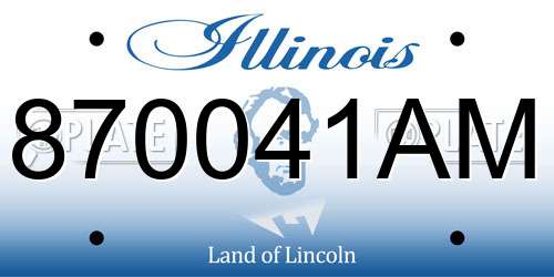 870041AM Illinois License Plate