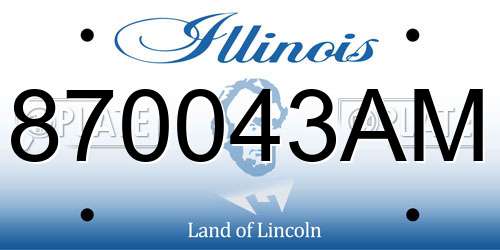 870043AM Illinois License Plate
