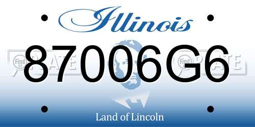 87006G6 Illinois License Plate