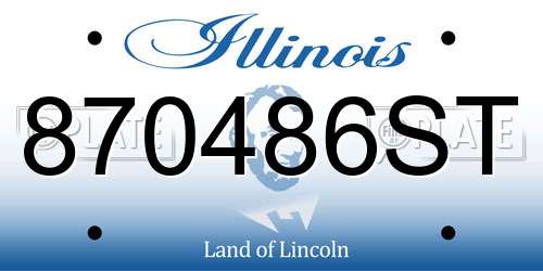 870486ST Illinois License Plate