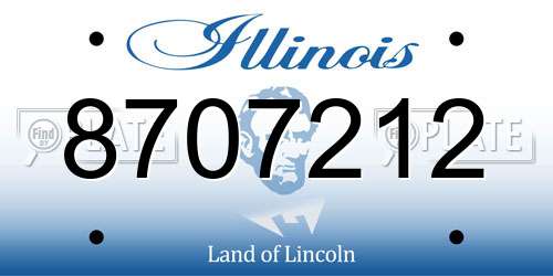 8707212 Illinois License Plate
