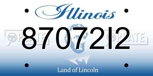 87072I2 Illinois License Plate
