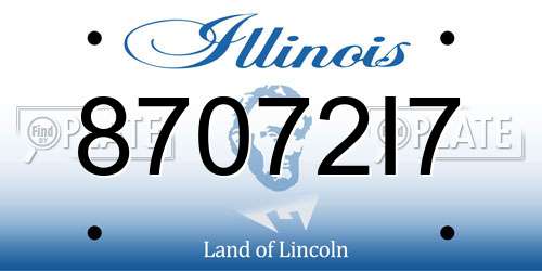 87072I7 Illinois License Plate