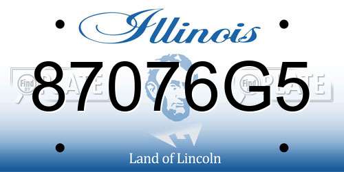 87076G5 Illinois License Plate