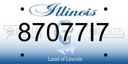 87077I7 Illinois License Plate
