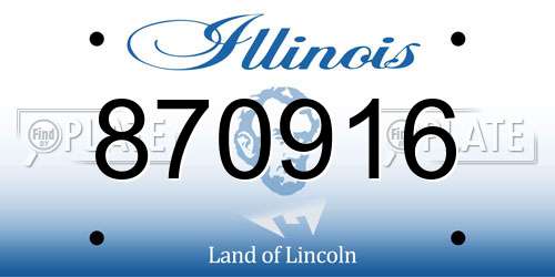 870916 Illinois License Plate