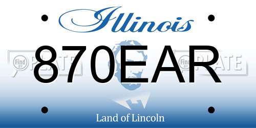 870EAR Illinois License Plate