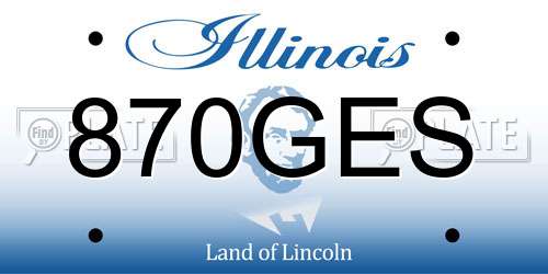 870GES Illinois License Plate
