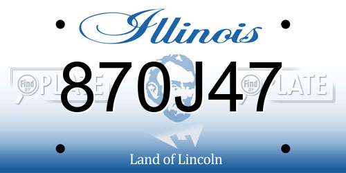 870J47 Illinois License Plate