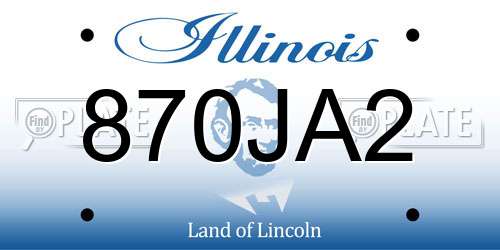 870JA2 Illinois License Plate
