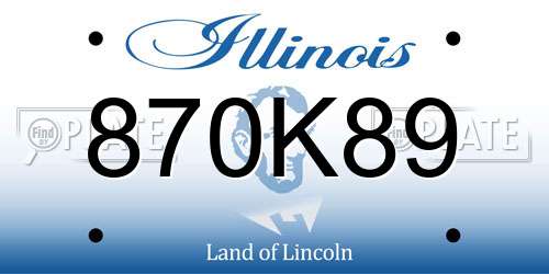 870K89 Illinois License Plate