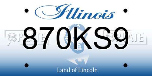 870KS9 Illinois License Plate