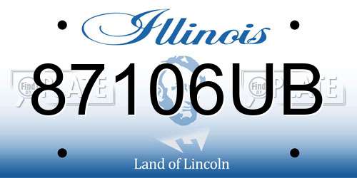 87106UB Illinois License Plate