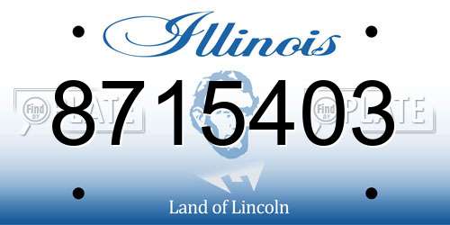 8715403 Illinois License Plate