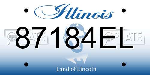87184EL Illinois License Plate