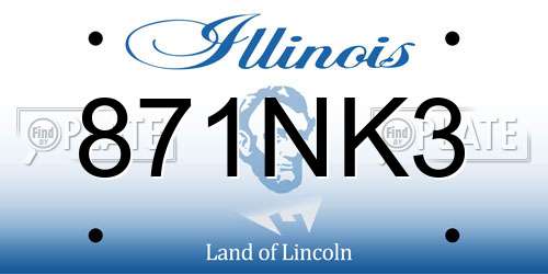 871NK3 Illinois License Plate