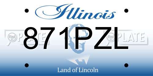871PZL Illinois License Plate