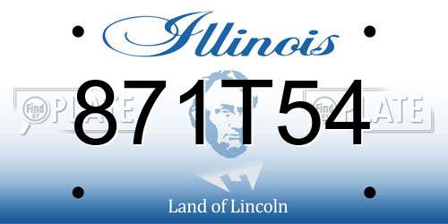 871T54 Illinois License Plate