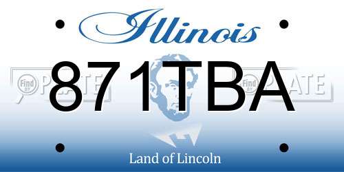 871TBA Illinois License Plate