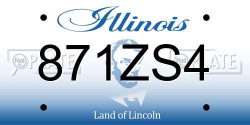 871ZS4 Illinois License Plate