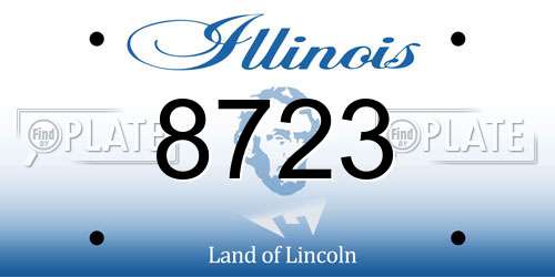 8723 Illinois License Plate