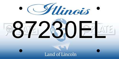 87230EL Illinois License Plate