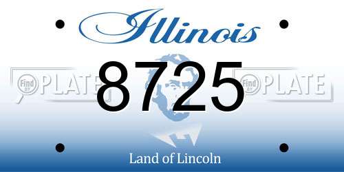 8725 Illinois License Plate