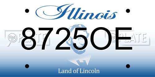 8725OE Illinois License Plate