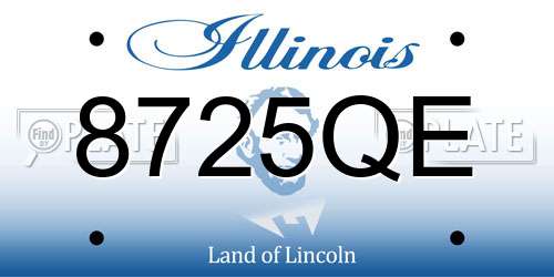 8725QE Illinois License Plate