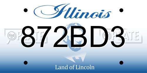 872BD3 Illinois License Plate