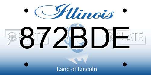 872BDE Illinois License Plate