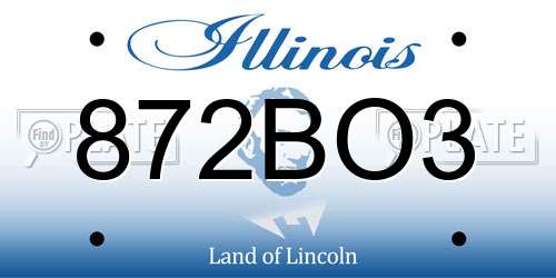 872BO3 Illinois License Plate